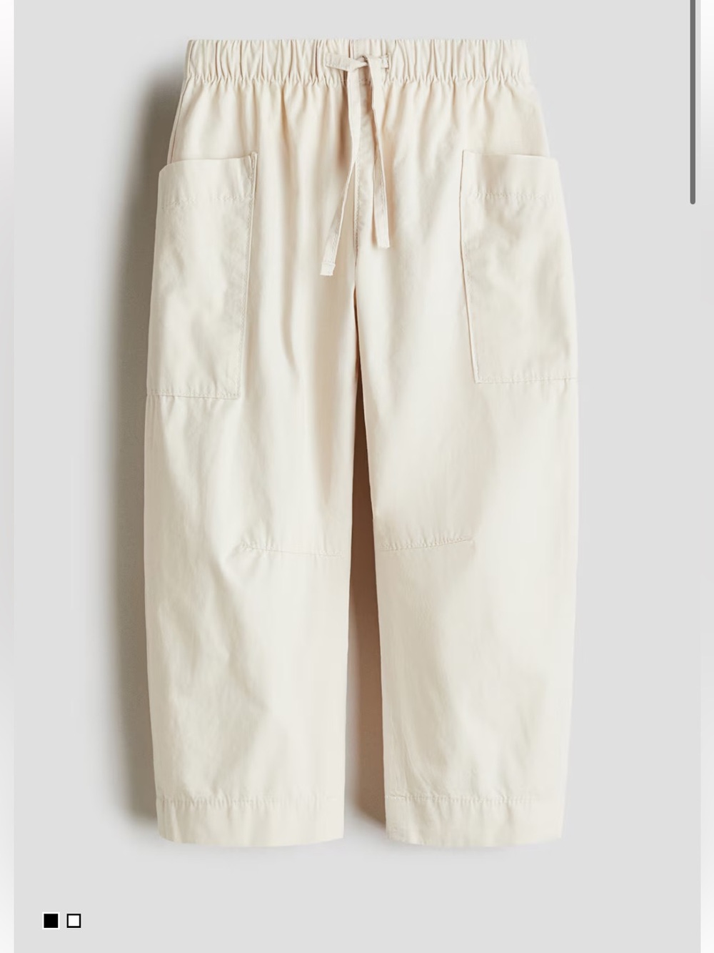 H&M Kids BARREL-LEG COTTON PANTS Light Beige